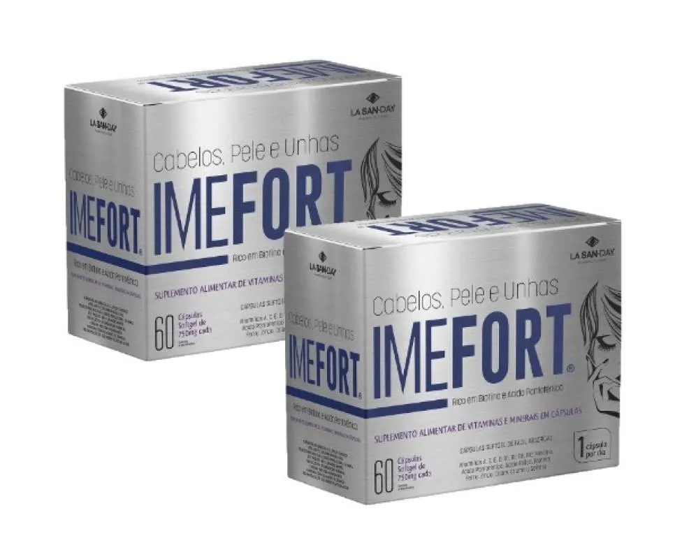 KIT 2X IMEFORT CABELOS E UNHAS 60 CáPSULAS - LA SAN DAY