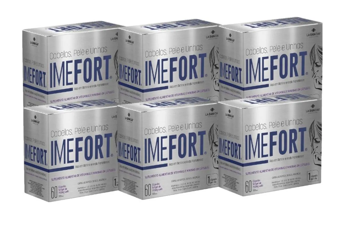 KIT 6X IMEFORT CABELOS E UNHAS 60 CáPSULAS - LA SAN DAY