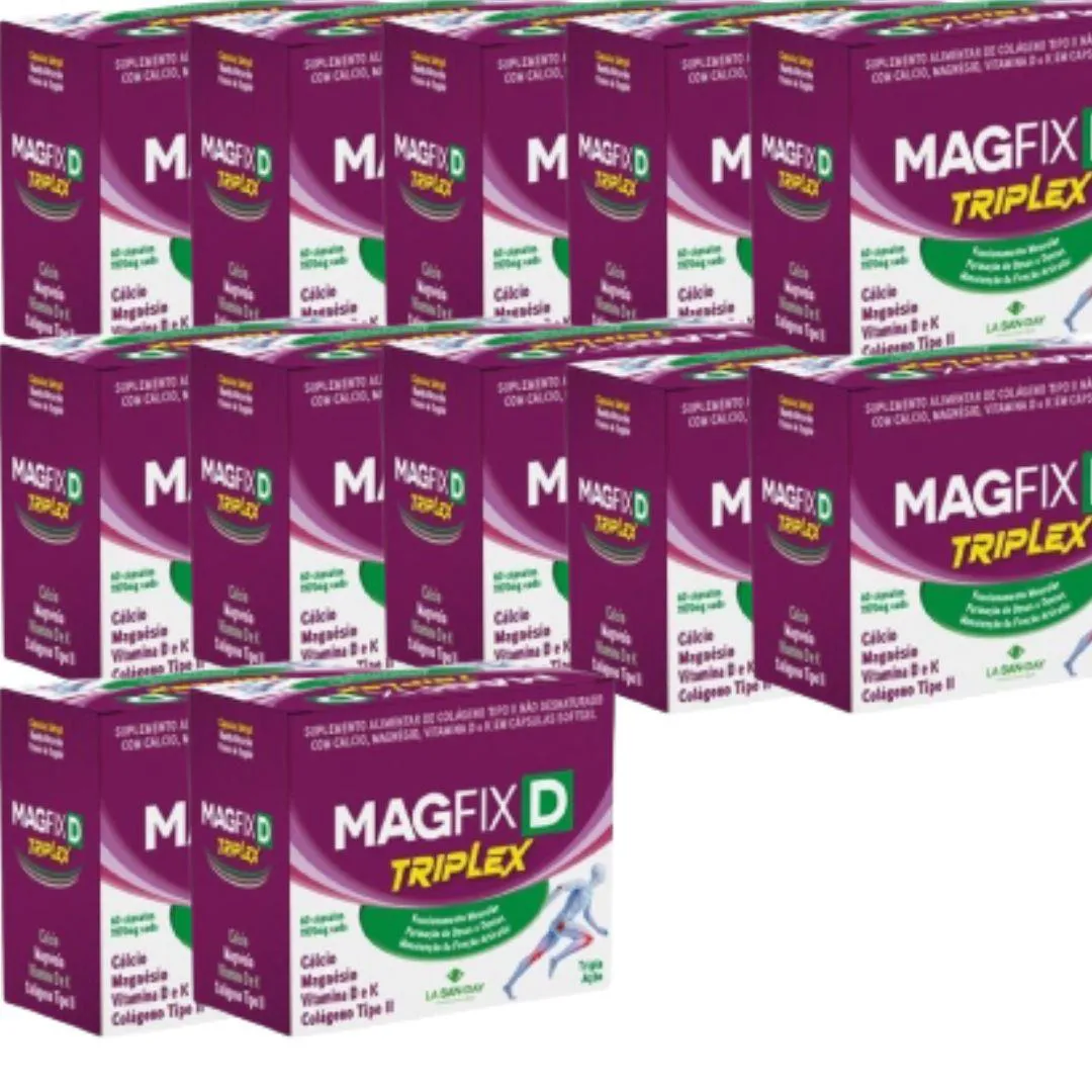 KIT 12X MAGFIX TRIPLEX 1970MG COM 60 CáPSULAS - LA SAN DAY