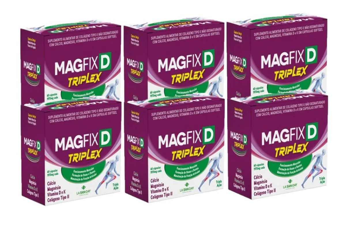 KIT 6X MAGFIX TRIPLEX 1970MG COM 60 CáPSULAS - LA SAN DAY