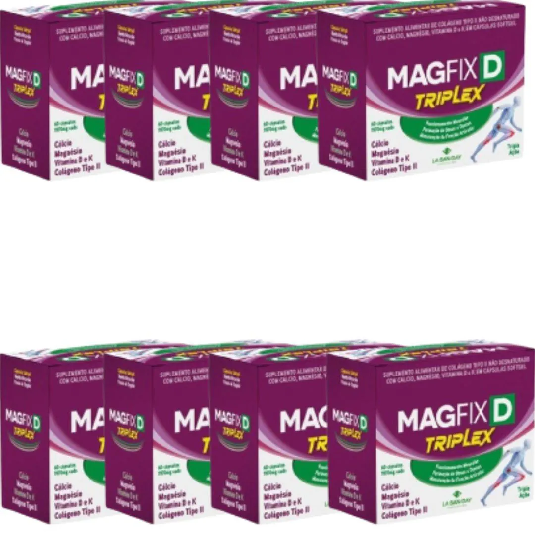 KIT 8X MAGFIX TRIPLEX 1970MG COM 60 CáPSULAS - LA SAN DAY