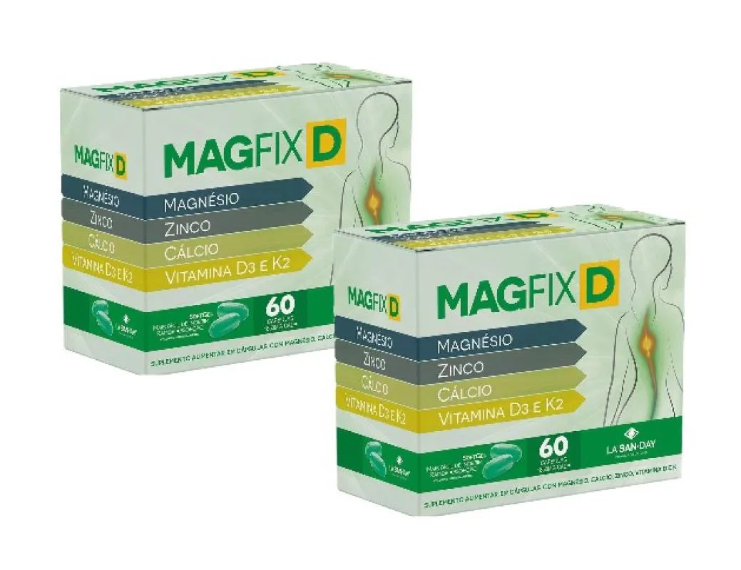 KIT 2X SUPLEMENTO MAGFIX D COM 60 CáPSULAS - LA SAN DAY
