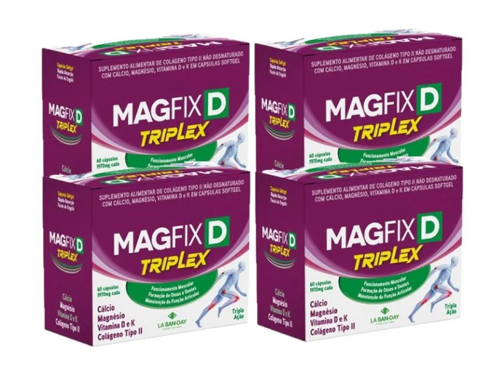 KIT 4X MAGFIX TRIPLEX 1970MG COM 60 CáPSULAS - LA SAN DAY