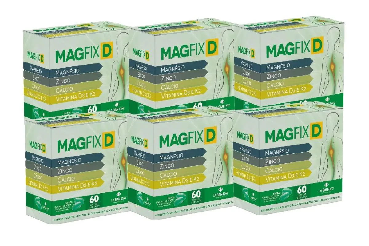 KIT 6X SUPLEMENTO MAGFIX D COM 60 CáPSULAS - LA SAN DAY