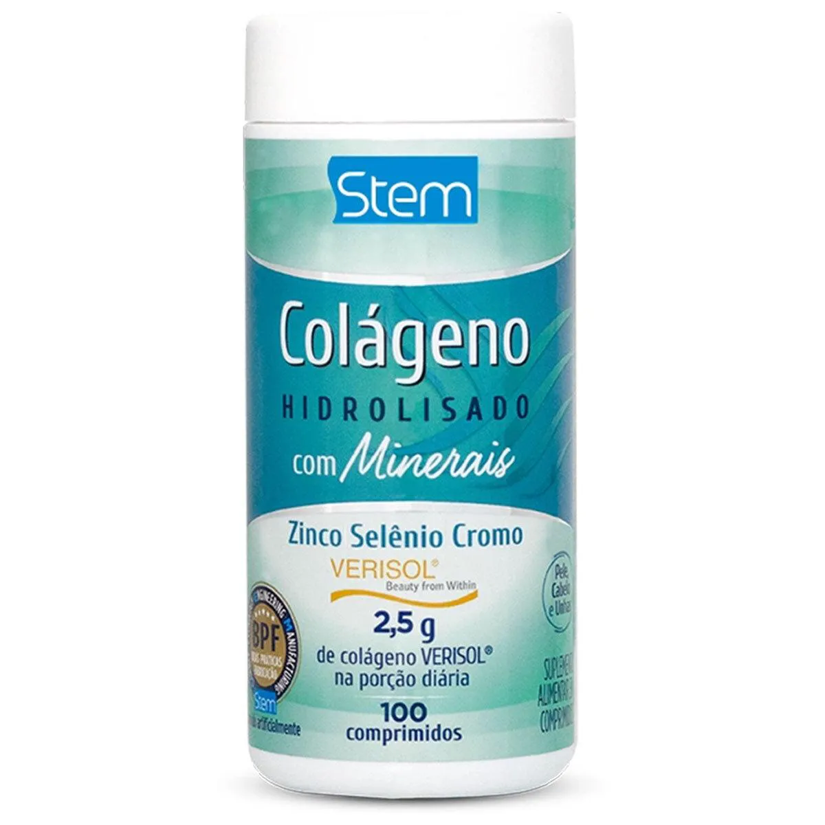 COLáGENO COM MINERAIS ZINCO, SELêNIO E CROMO 1000MG STEM 100 COMPRIMIDOS