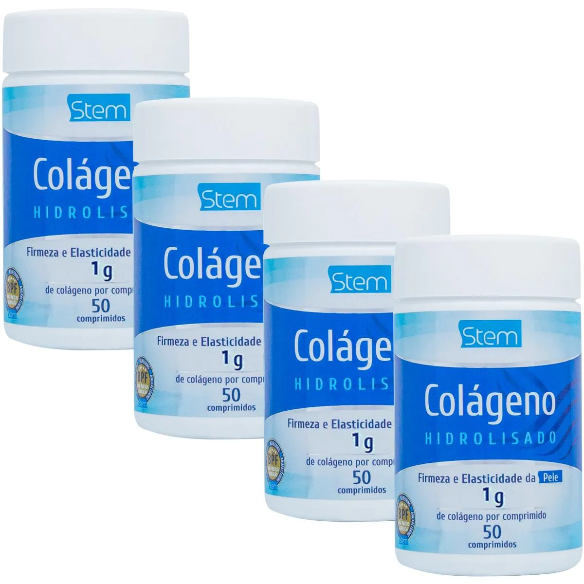 KIT 4 COLáGENO HIDROLISADO 1000MG STEM 50 COMPRIMIDOS