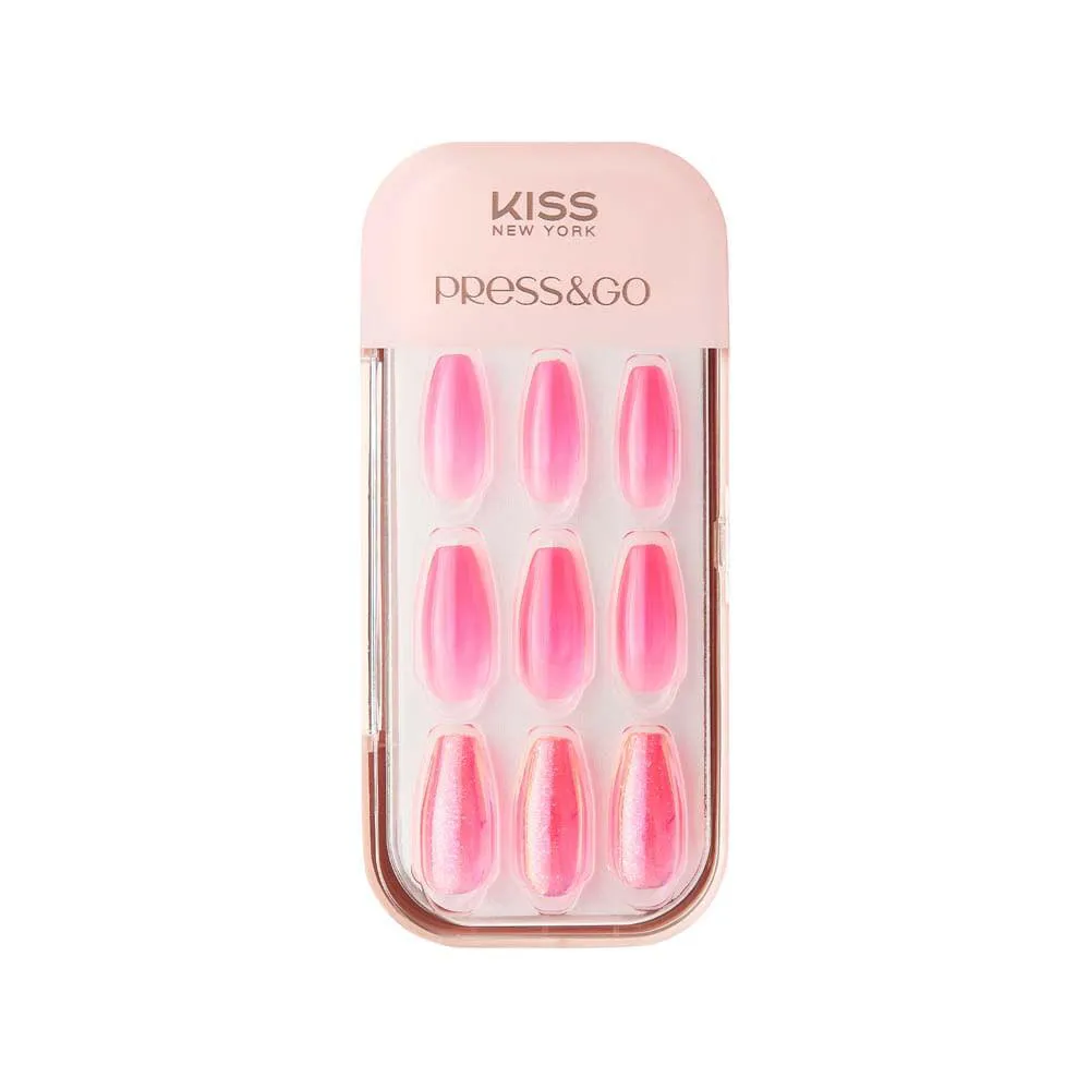 UNHA POSTIçA AUTOCOLANTE PRESS&GO PINK JELLY - KISS NEW YORK
