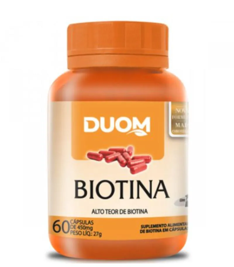 SUPLEMENTO ALIMENTAR BIOTINA 450MG 60 CPS - DUOM