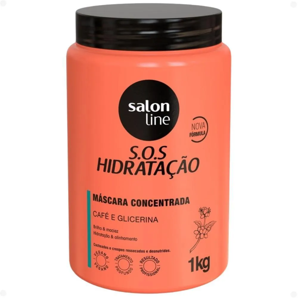 SALON LINE SOS HIDRATAçãO MáSCARA CRESPOS E CACHOS LIBERADA 1KG