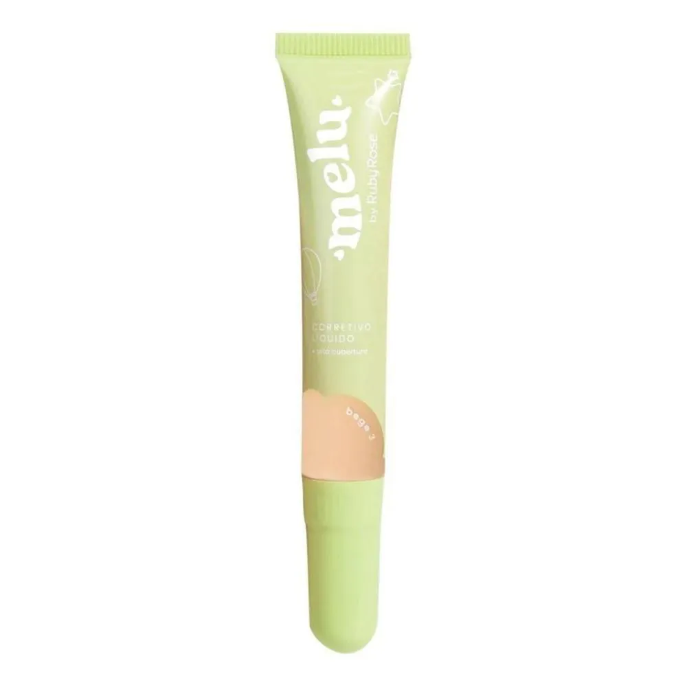 CORRETIVO LíQUIDO MELU BY RUBY ROSE ALTA COBERTURA BEGE 3 HB-8105 11ML