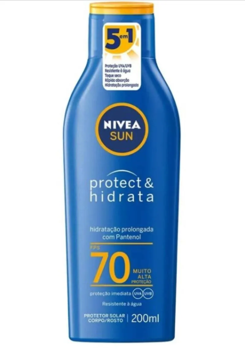 PROTETOR SOLAR NIVEA SUN PROTECT HIDRATA FPS70 200ML