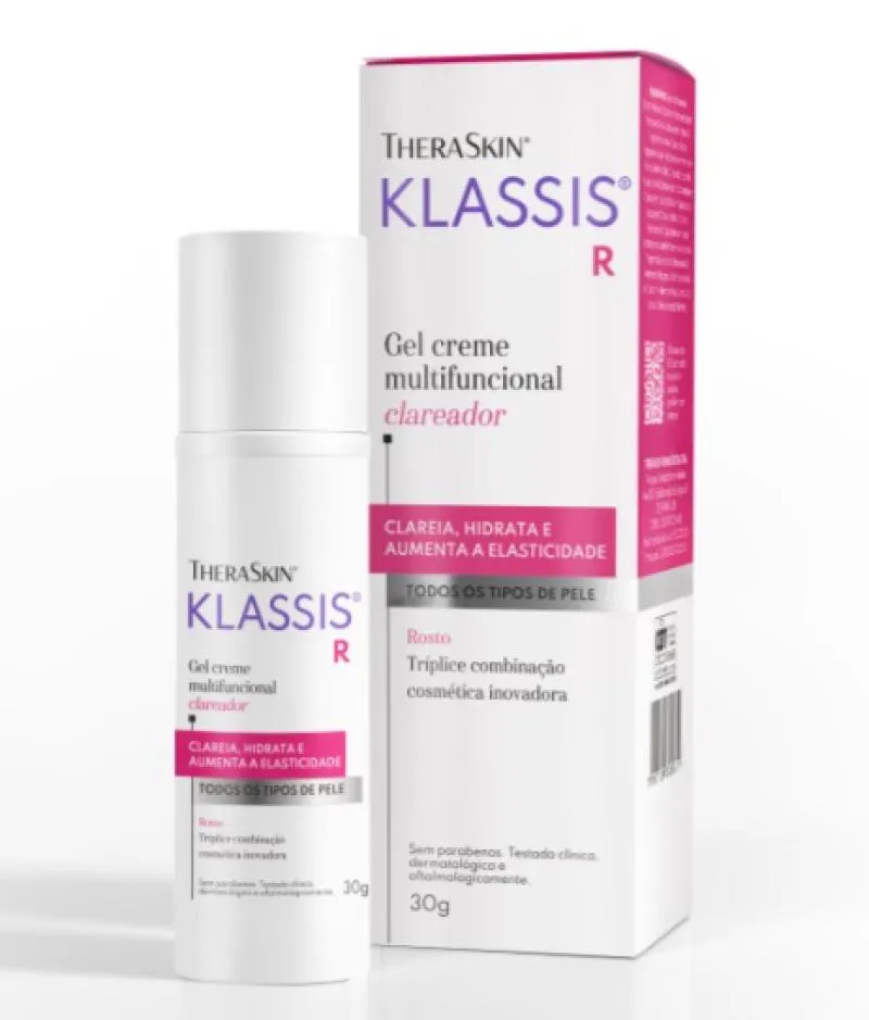 KLASSIS R GEL CREME FACIAL MULTIFUNCIONAL CLAREADOR THERASKIN 30G