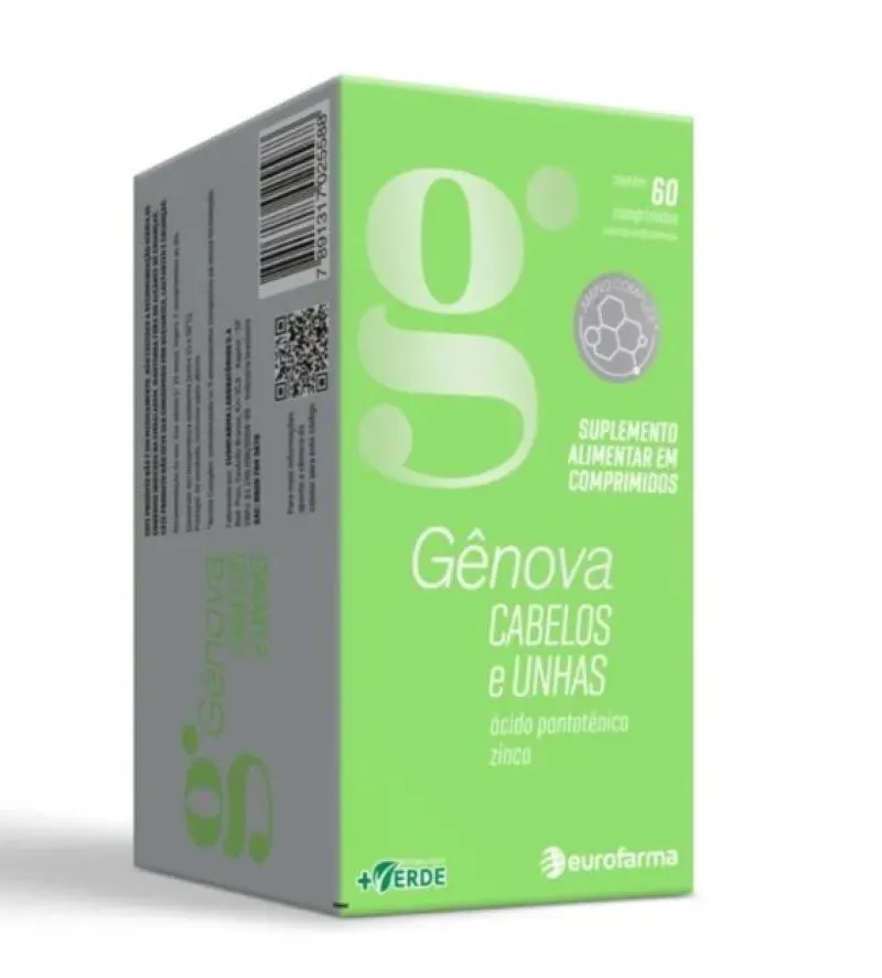 SUPLEMENTO ALIMENTAR GêNOVA CABELOS E UNHAS 60CPR