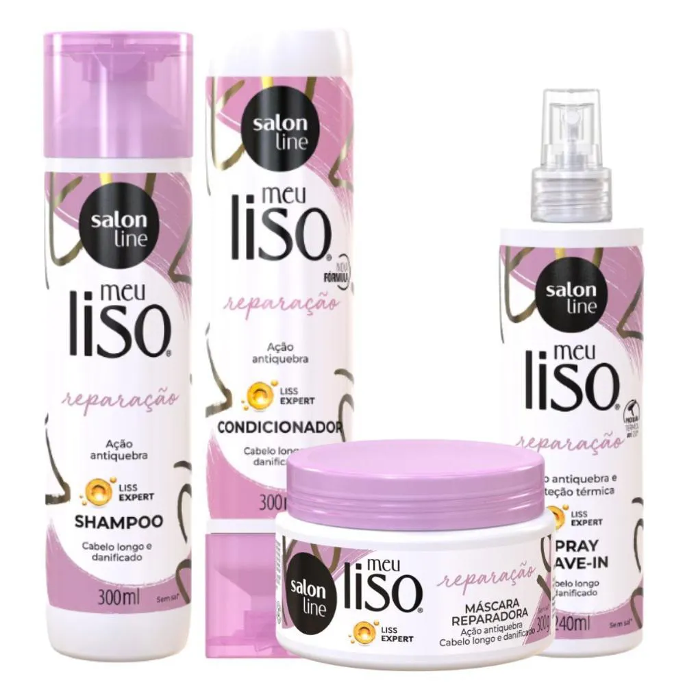 KIT SALON LINE MEU LISO REPARAçãO C/4