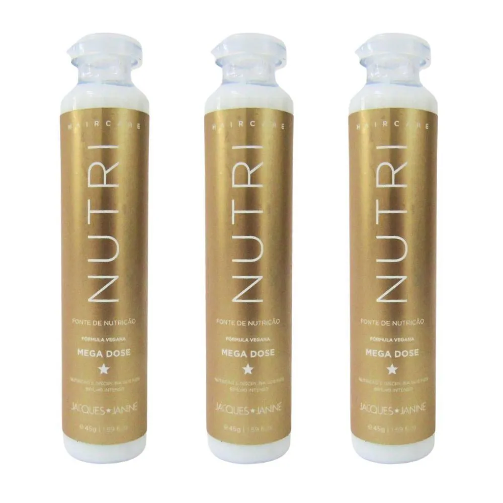 KIT JACQUES JANINE HAIR CARE NUTRI: 3 AMPOLAS MEGA DOSE 45G