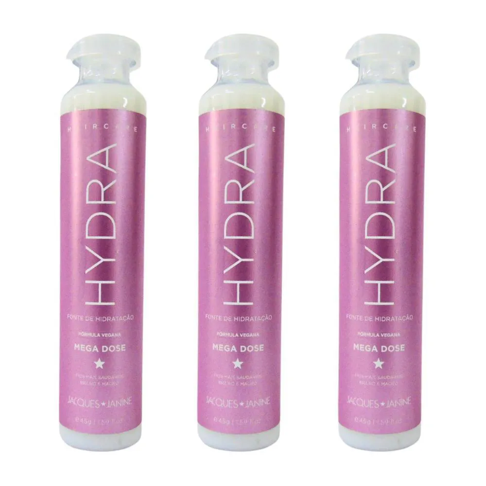 KIT JACQUES JANINE HAIR CARE HYDRA: 3 AMPOLAS MEGA DOSE 45G