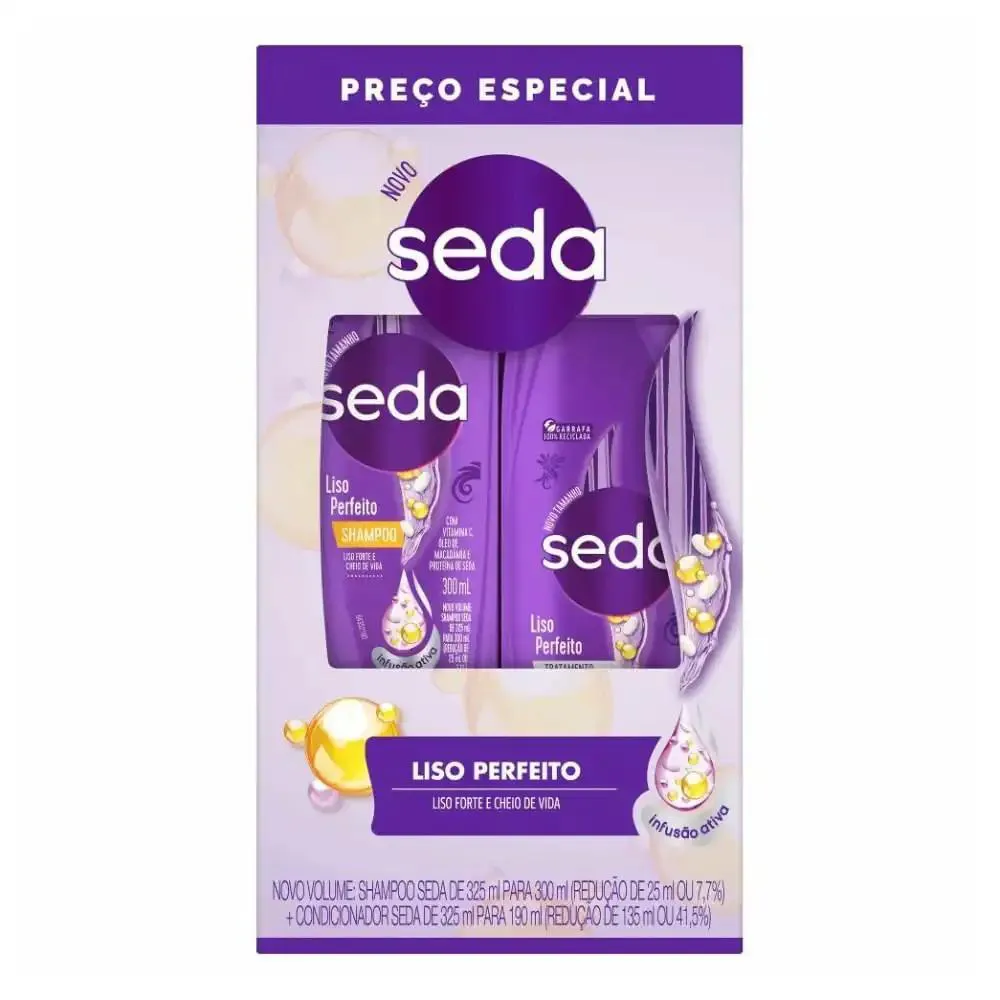 SHAMPOO+CONDICIONADOR LISO PERFEITO SEDA 490ML