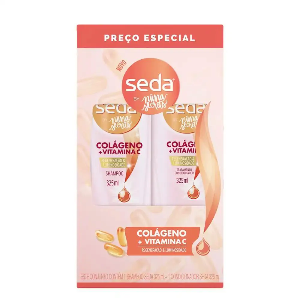 SHAMPOO+CONDICIONADOR COLáGENO E VITAMINA C SEDA 650ML