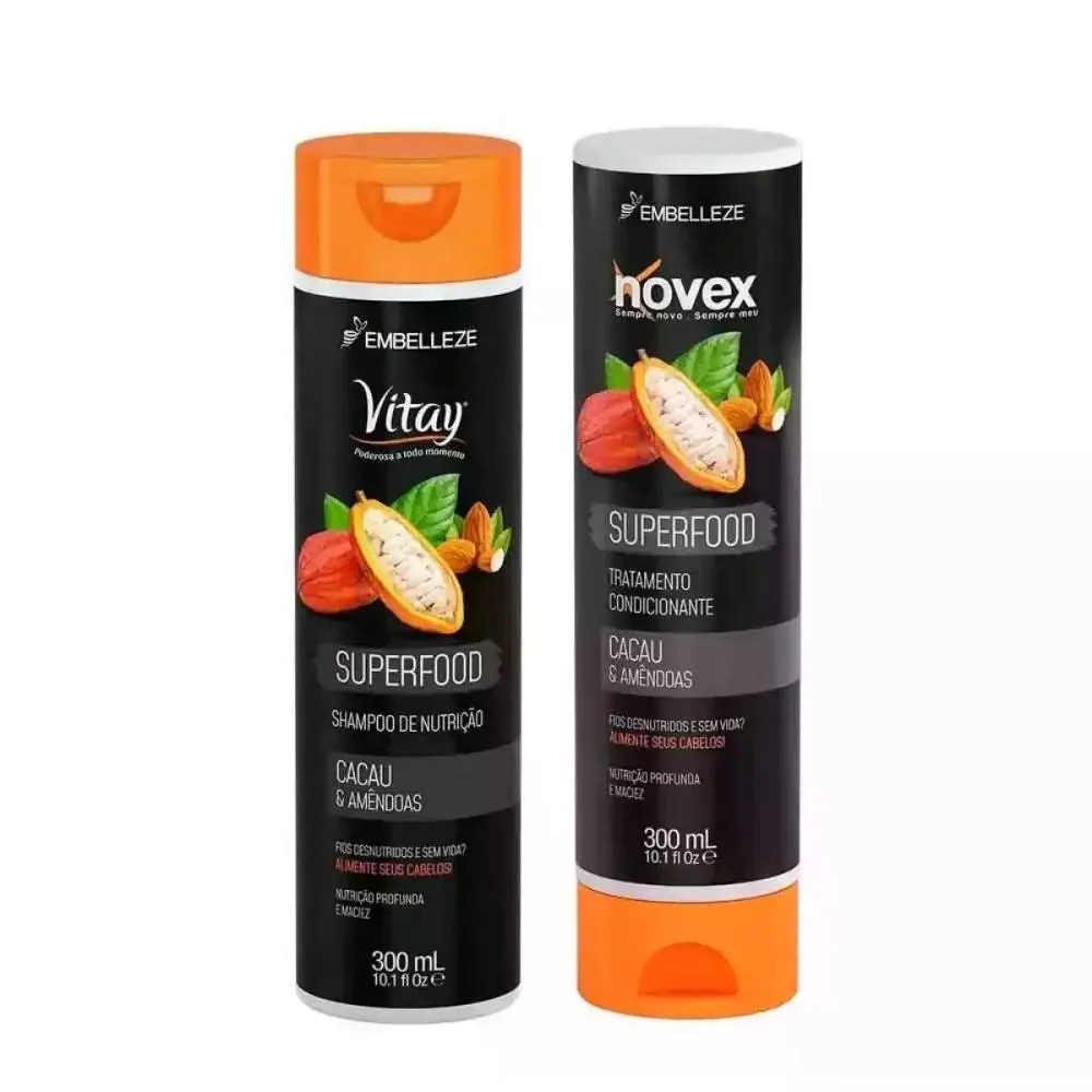 SHAMPOO + CONDICIONADOR CACAU E AMêNDOAS NOVEX 300ML