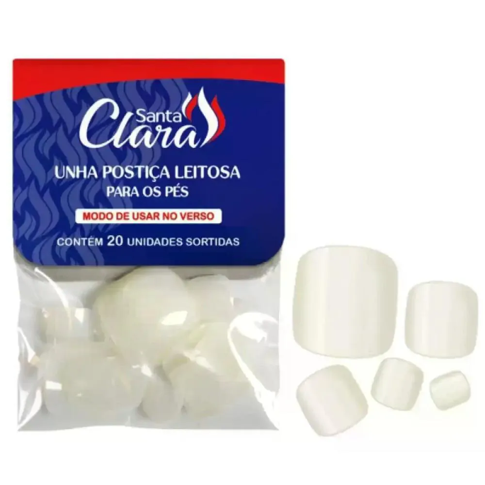 UNHA POSTIçA LEITOSA PARA OS PéS 3320 SANTA CLARA