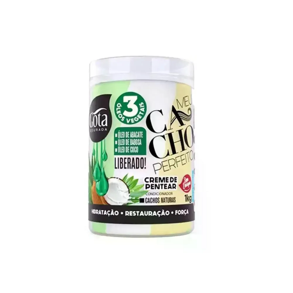 CREME DE PENTEAR TRICOLOR 3 ÓLEOS GOTA DOURADA 1KG