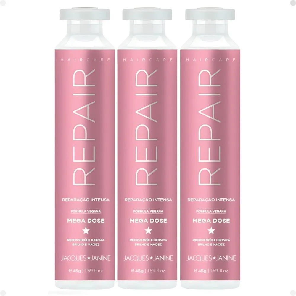 KIT JACQUES JANINE HAIR CARE REPAIR: 3 AMPOLAS MEGA DOSE 45G