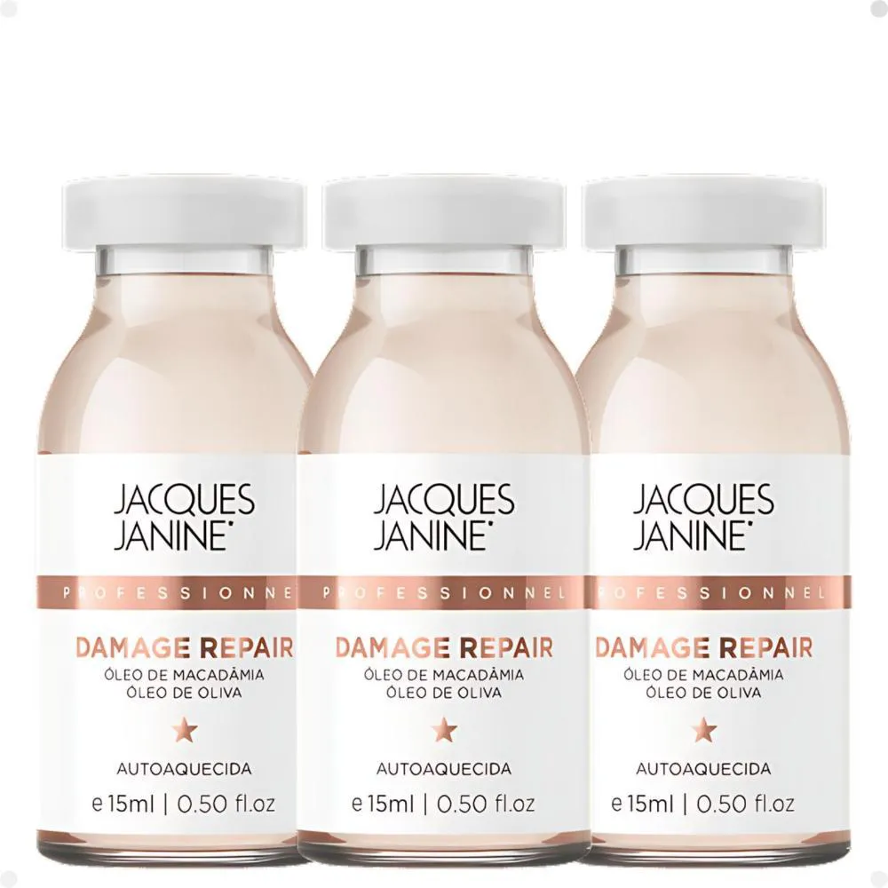 KIT JACQUES JANINE HAIR DAMAGE REPAIR: 3 AMPOLAS AUTOAQUECIDA 15ML