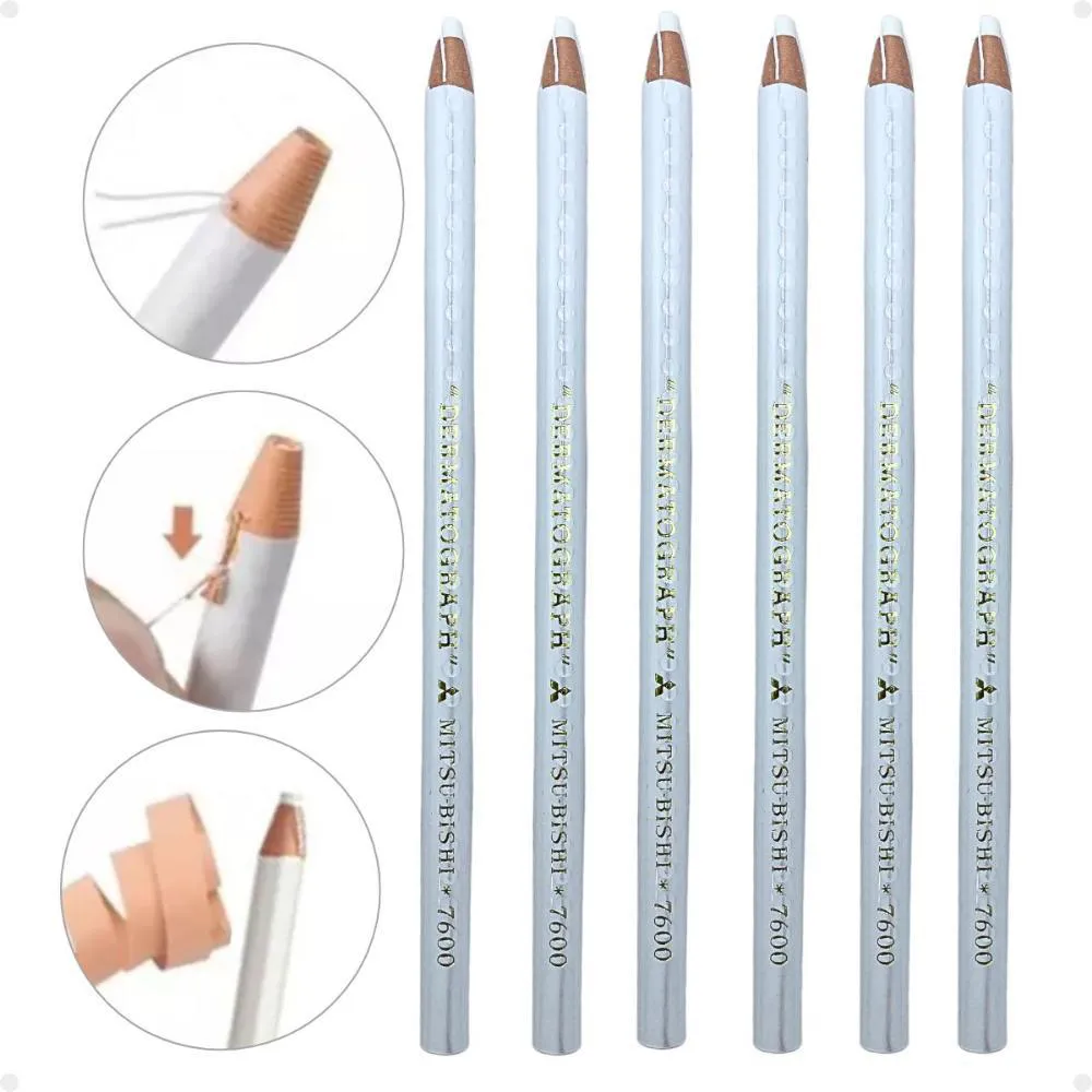 KIT MITSUBISHI: 6 LáPIS DERMATOGRAFICO BRANCO 7600