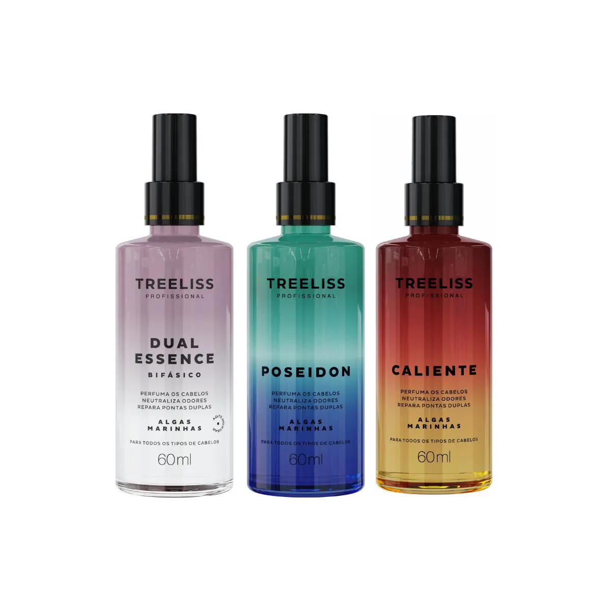 KIT PERFUME CAPILAR 3 ESSêNCIAS  FRAGRâNCIAS TREELISS