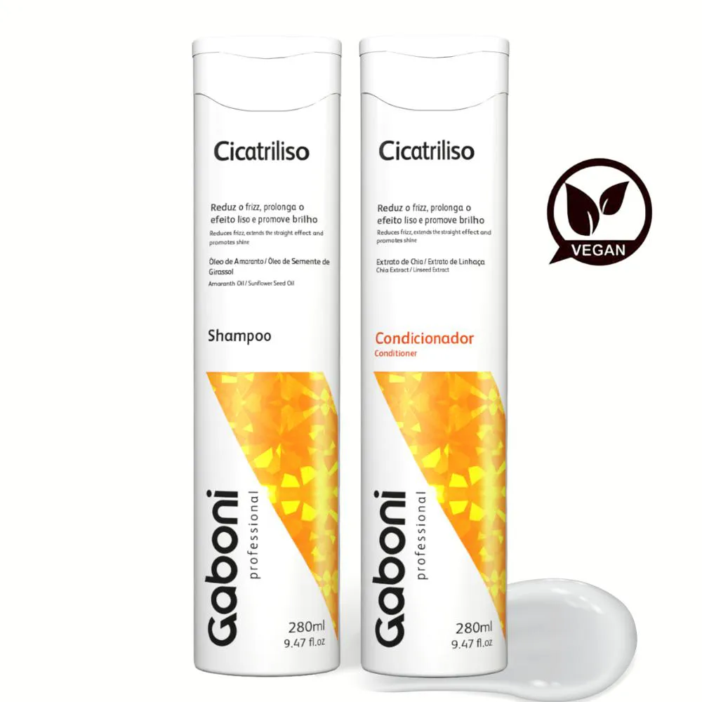 Kit Antifrizz/Efeito Liso Shampoo + Condicionador Cicatriliso Gaboni