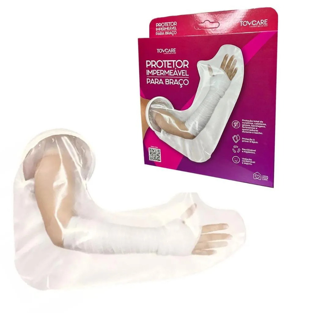 PROTETOR IMPERMEáVEL PARA BRAçO PVC E VEDAçãO EM SILICONE TOVCARE