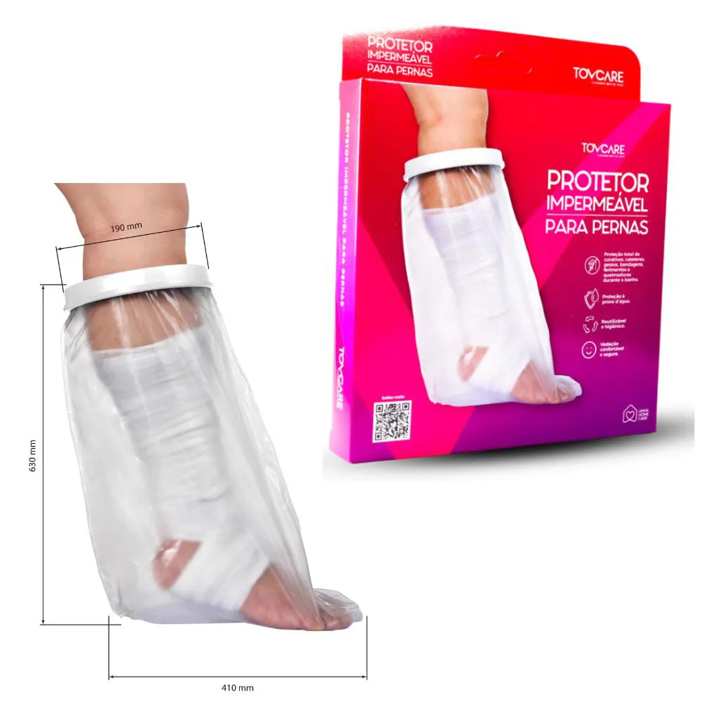 PROTETOR IMPERMEáVEL PARA PERNA PVC E VEDAçãO EM SILICONE TOVCARE