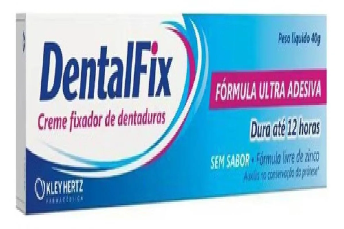 CREME FIXADOR DE DENTADURAS SEM SABOR DENTALFIX - 12 HORAS DE DURAçãO - 40G