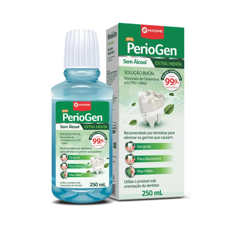 SOLUçãO ANTISSéPTICA BUCAL PERIOGEN EXTRA MENTA - 250ML SEM ALCOOL