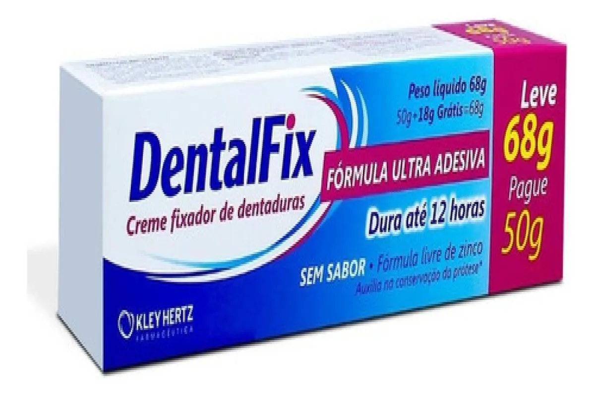 CREME FIXADOR DE DENTADURAS DENTALFIX - 68G - KLEY HERTZ