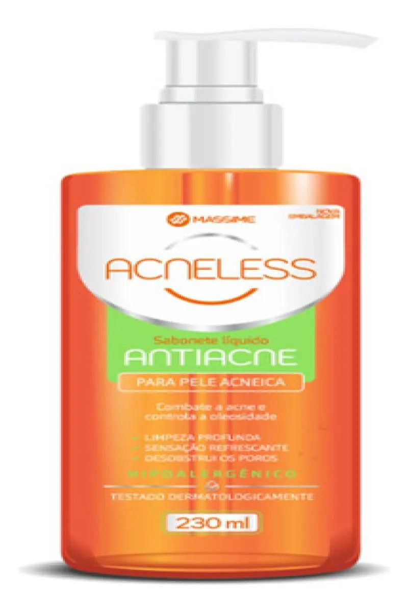 ACNELESS SABONETE LíQUIDO FACIAL  230ML ANTIACNE - MASSIME