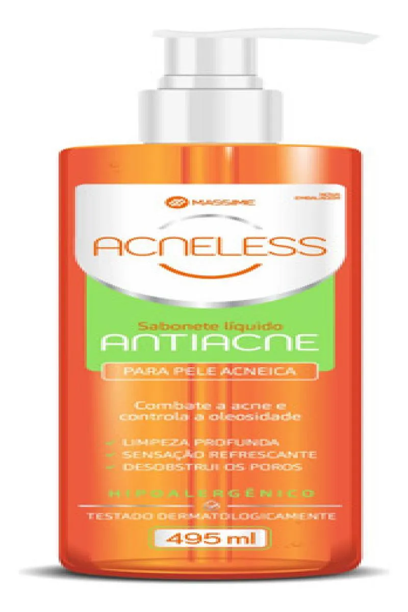ACNELESS SABONETE LíQUIDO FACIAL  495ML ANTIACNE - MASSIME