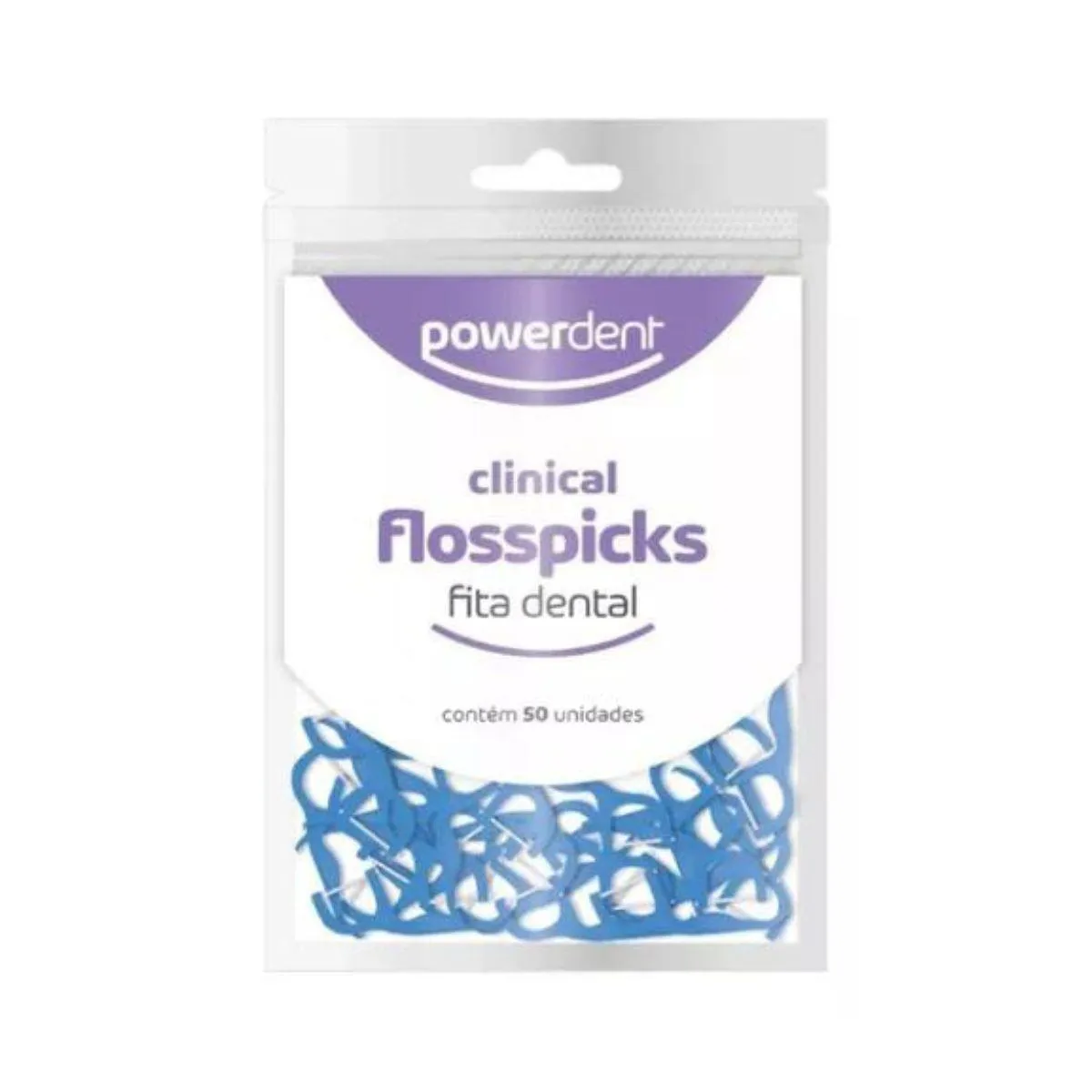 FIO DENTAL FLOSS PICKS COM CABO - 50 UNIDADES - POWERDENT