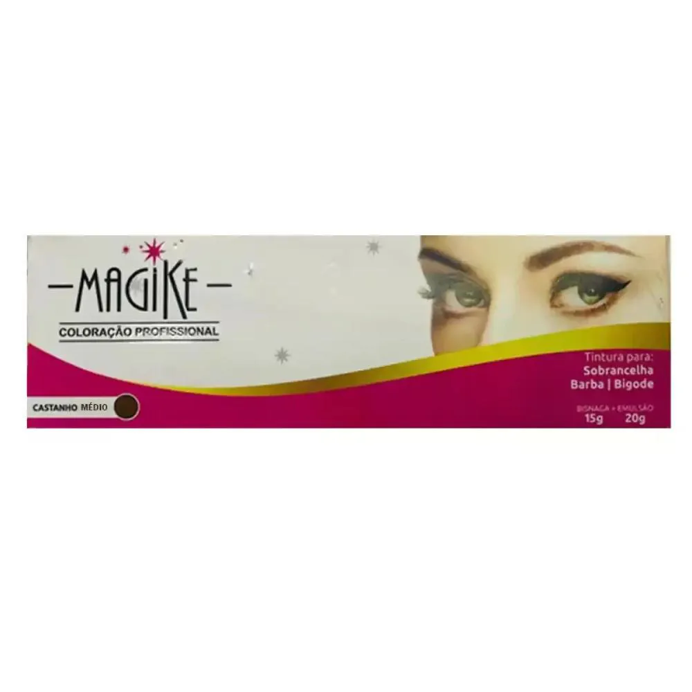 TINTA DE HENNA CASTANHO MéDIO MAGIKE 15G