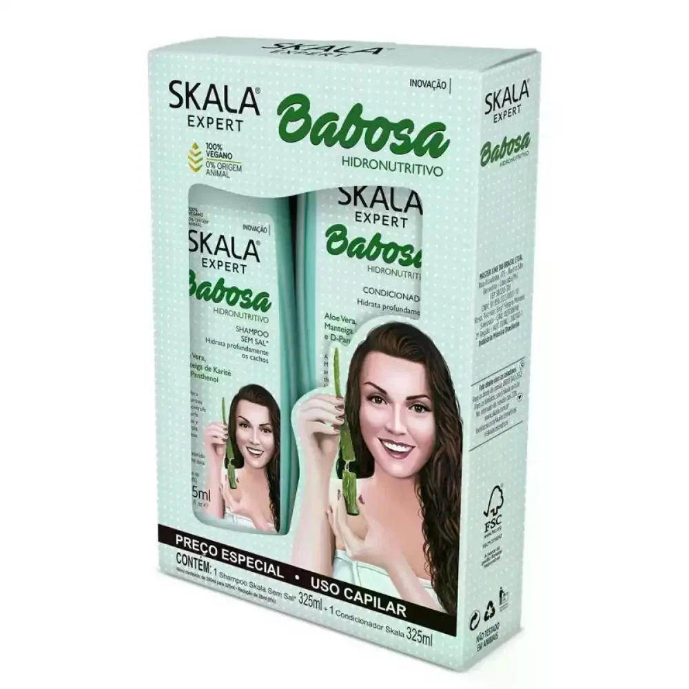 SHAMPOO+CONDICIONADOR BABOSA 650ML SKALA