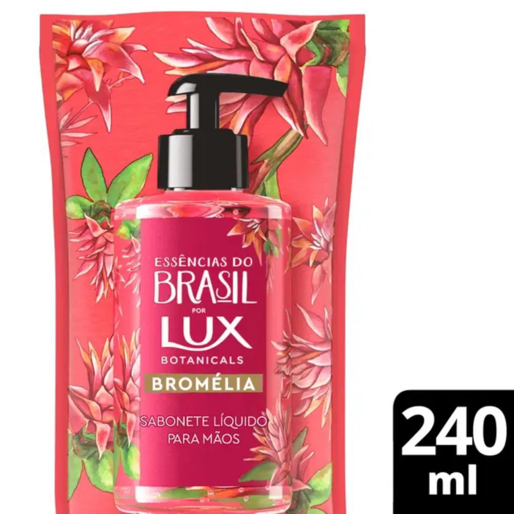 REFIL SABONETE LíQUIDO PARA AS MãOS LUX BOTANICALS ESSêNCIAS DO BRASIL BROMéLIA 240ML