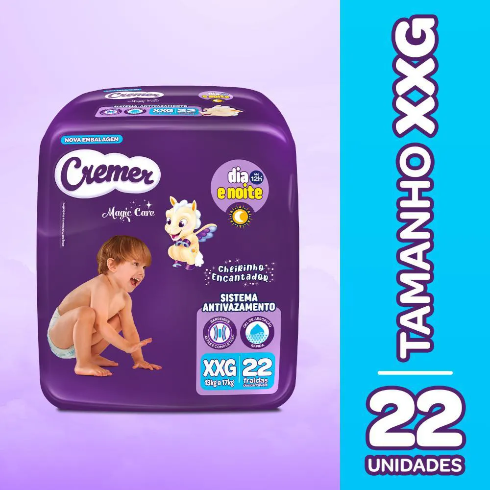FRALDA CREMER ECONôMICA XXG 22 UNIDADES