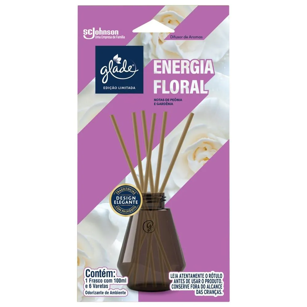 ODORIZANTE DE AMBIENTE GLADE DIFUSOR DE AROMAS ENERGIA FLORAL CAIXA 100ML EDIçãO LIMITADA