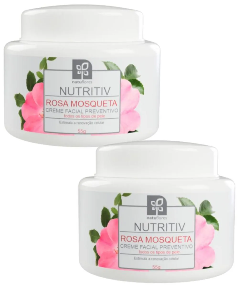 CREME FACIAL PREVENTIVO ROSA MOSQUETA NUTRITIV 55G NATUFLORES KIT 2UND