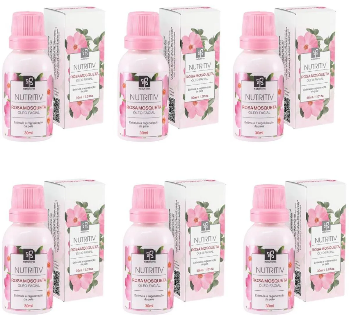 OLEO FACIAL ROSA MOSQUETA NUTRITIV 30ML  NATUFLORES KIT 6UND