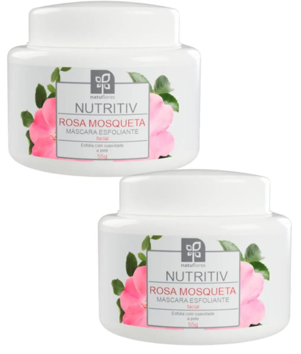 MASCARA ESFOLIANTE FACIAL ROSA MOSQUETA NUTRITIV 55G NATUFLORES KIT 2UND