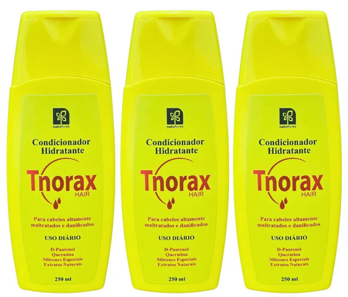 CONDICIONADOR RESTAURADOR CAPILAR TNORAX SEM SAL 250ML NATUFLORES KIT 3UN