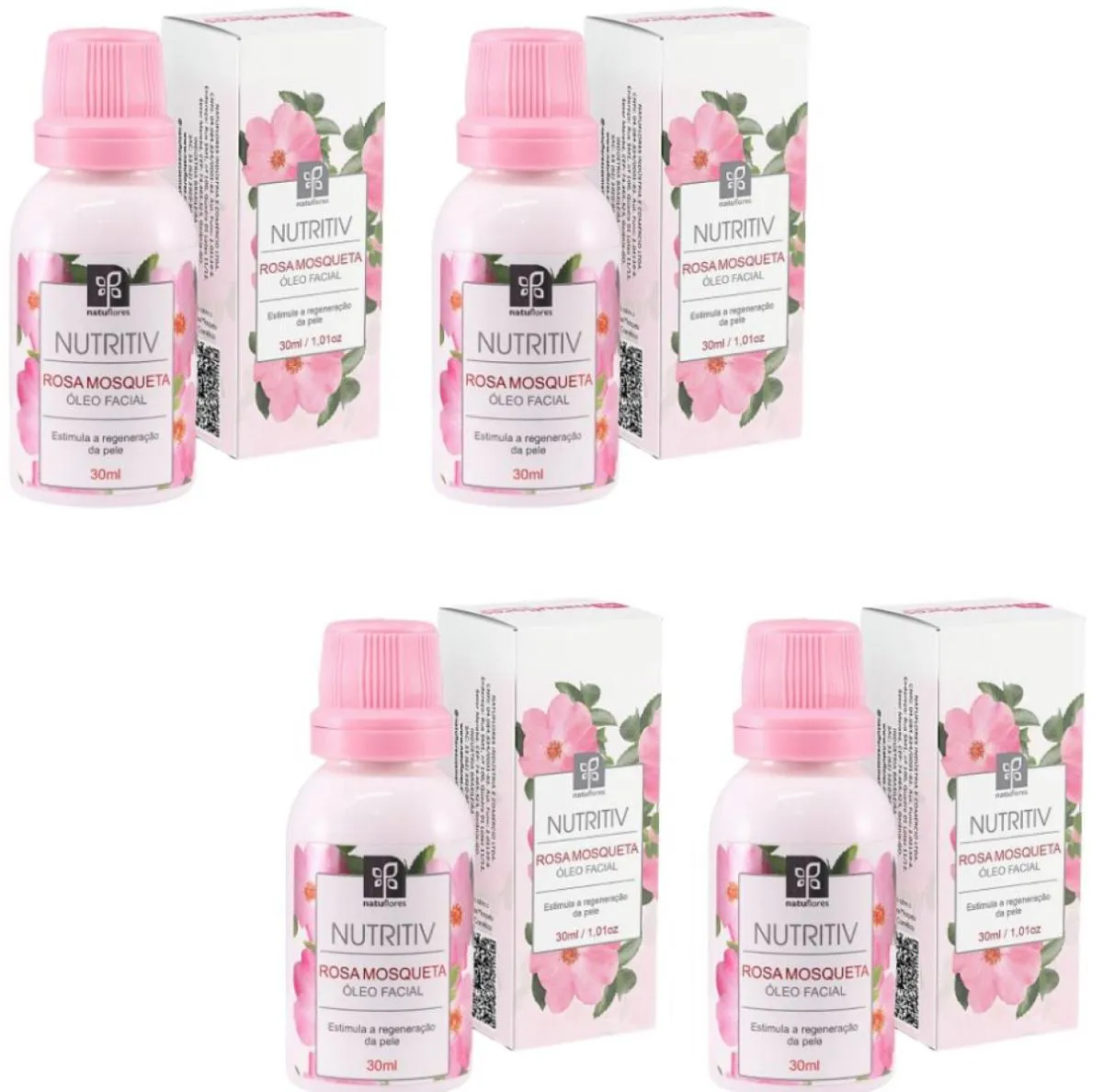 OLEO FACIAL ROSA MOSQUETA NUTRITIV 30ML  NATUFLORES KIT 4UND