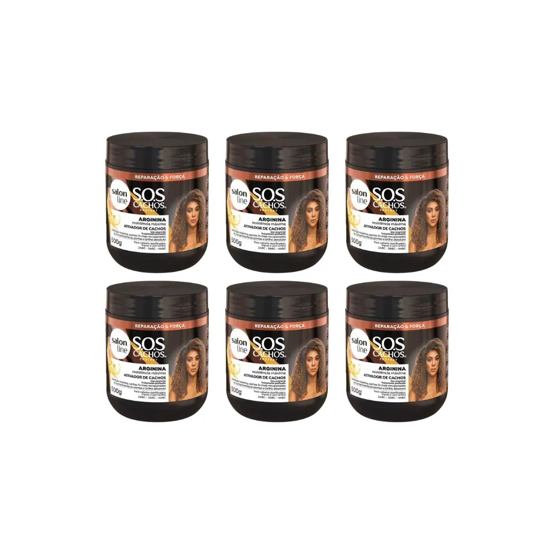 ATIVADOR DE CACHOS SALON LINE 500G RECONSTRUçAO - KIT C/6UN