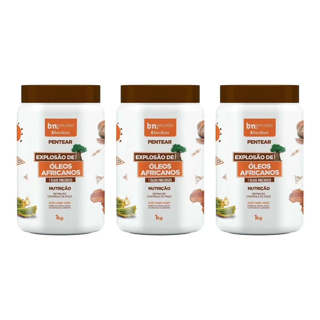 CREME DE PENTEAR BELEZA NATURAL 1KG EXPLOSAO OLEO AFRI - 3UN